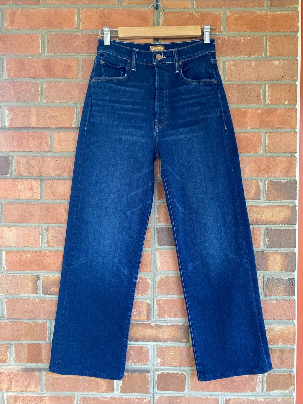 MOTHER Straight-Leg Jeans in Deep Blue